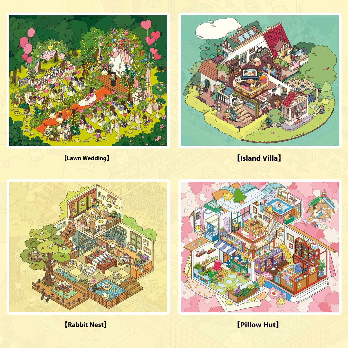 Large Cartoon Landscape Sticker Set for Home & Garden Decor