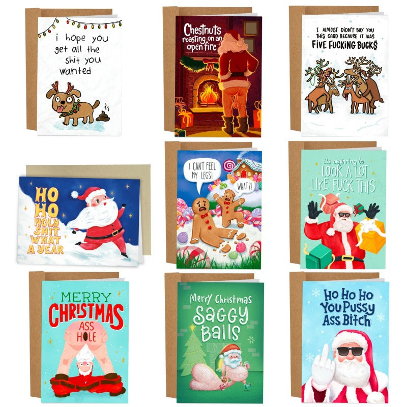 Funny Christmas Greeting Cards with Humorous Quotes - Assorted Sizes
