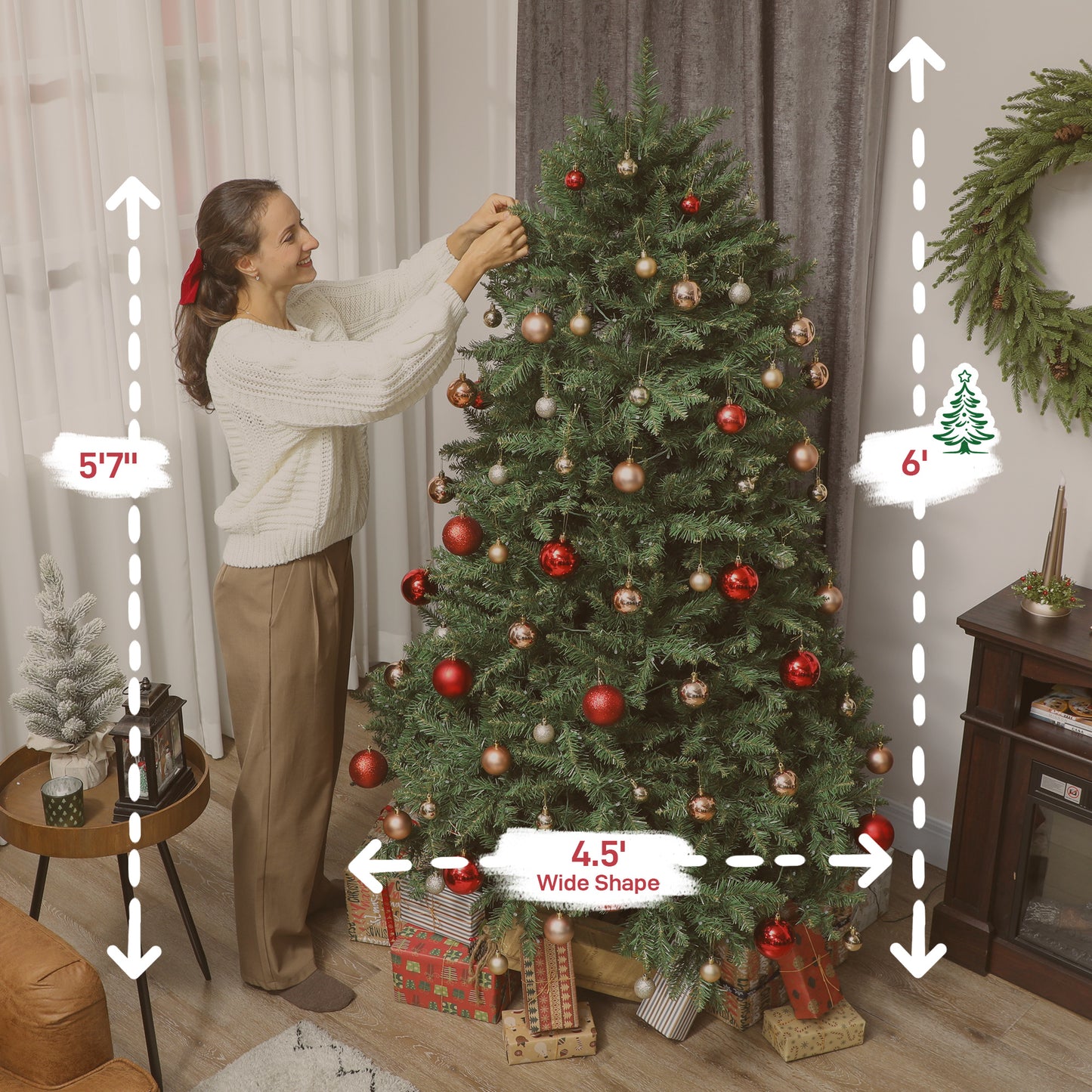 6ft Prelit Christmas Tree with Smart App Control & Full Spectrum LEDs