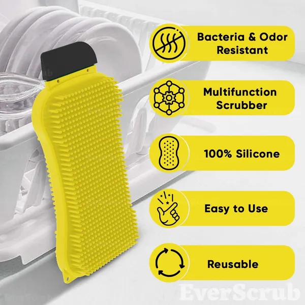 All-Purpose Silicone Scrubbers - 2 Pack - Yellow