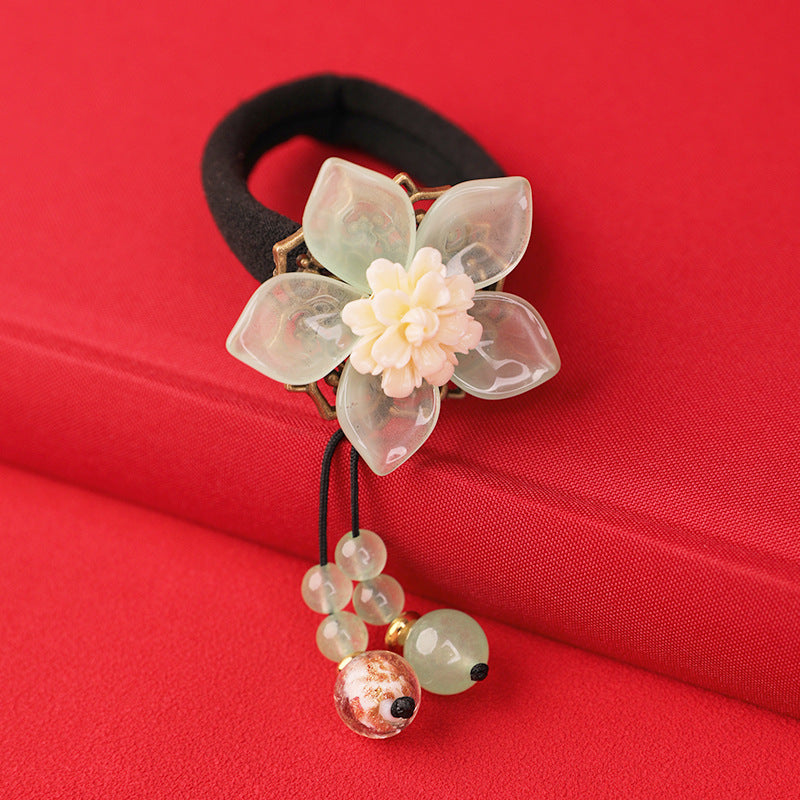 Retro Ponytail Hair Tie - Green