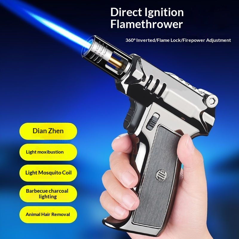 High-Temperature Handheld Flamethrower Windproof Lighter for Fire Outdoors
