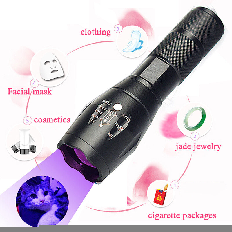 UV Flashlight 2 Pack - 395nm UV & White Light Inspection Torch, Waterproof & Portable