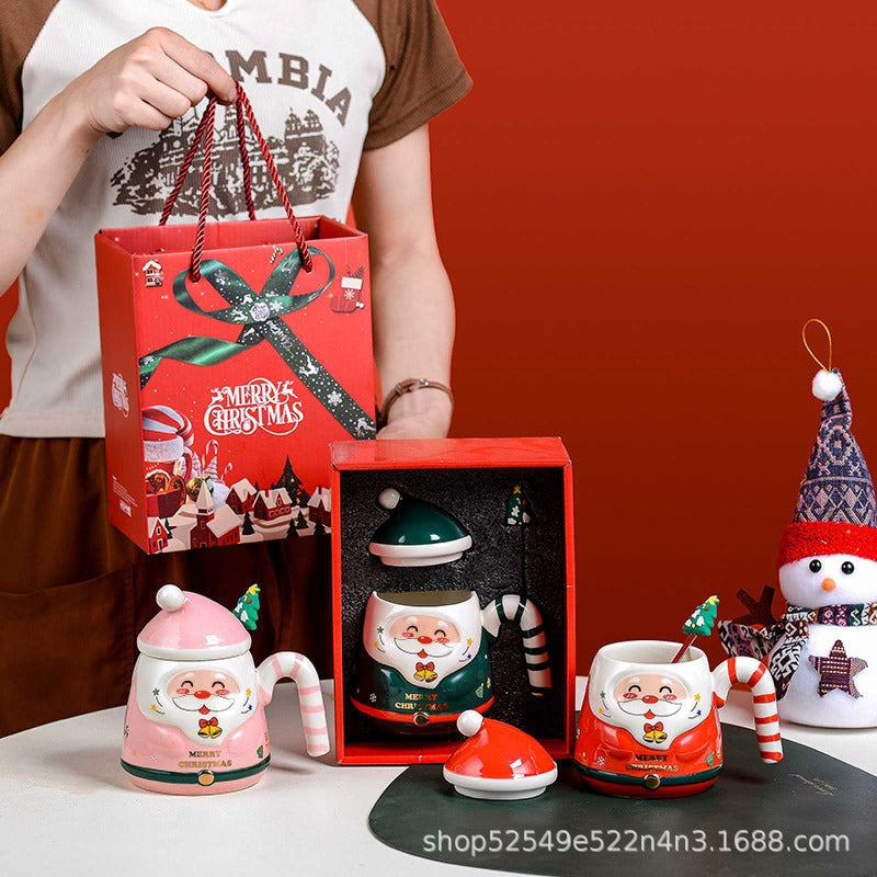 Ceramic Santa Claus Mug Christmas Holiday Drinkware Hand-Painted Gift