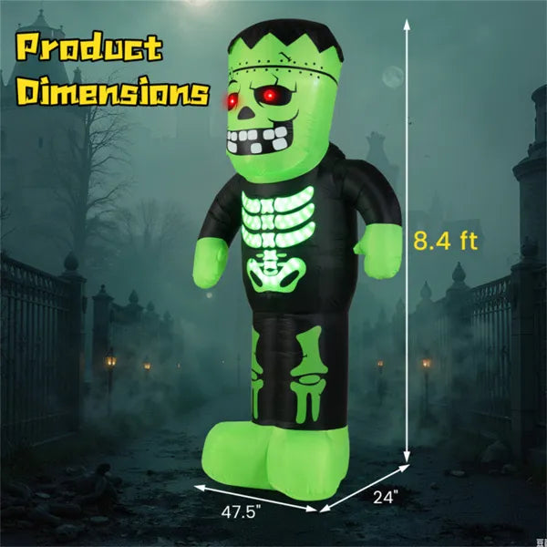 LED Inflatable Frankenstein Decor - 8.4ft Waterproof Halloween