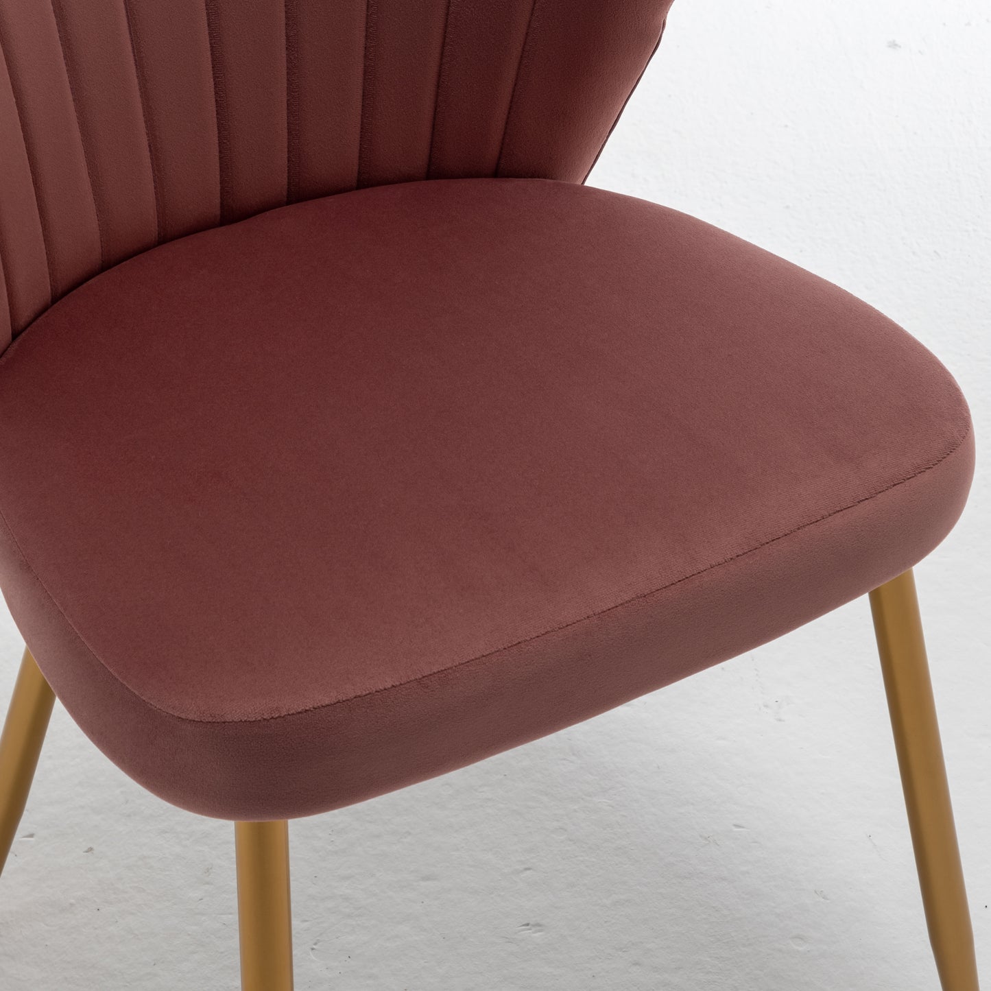 Modern Velvet Armless Accent Chair, Channel Tufted Dining Chair With