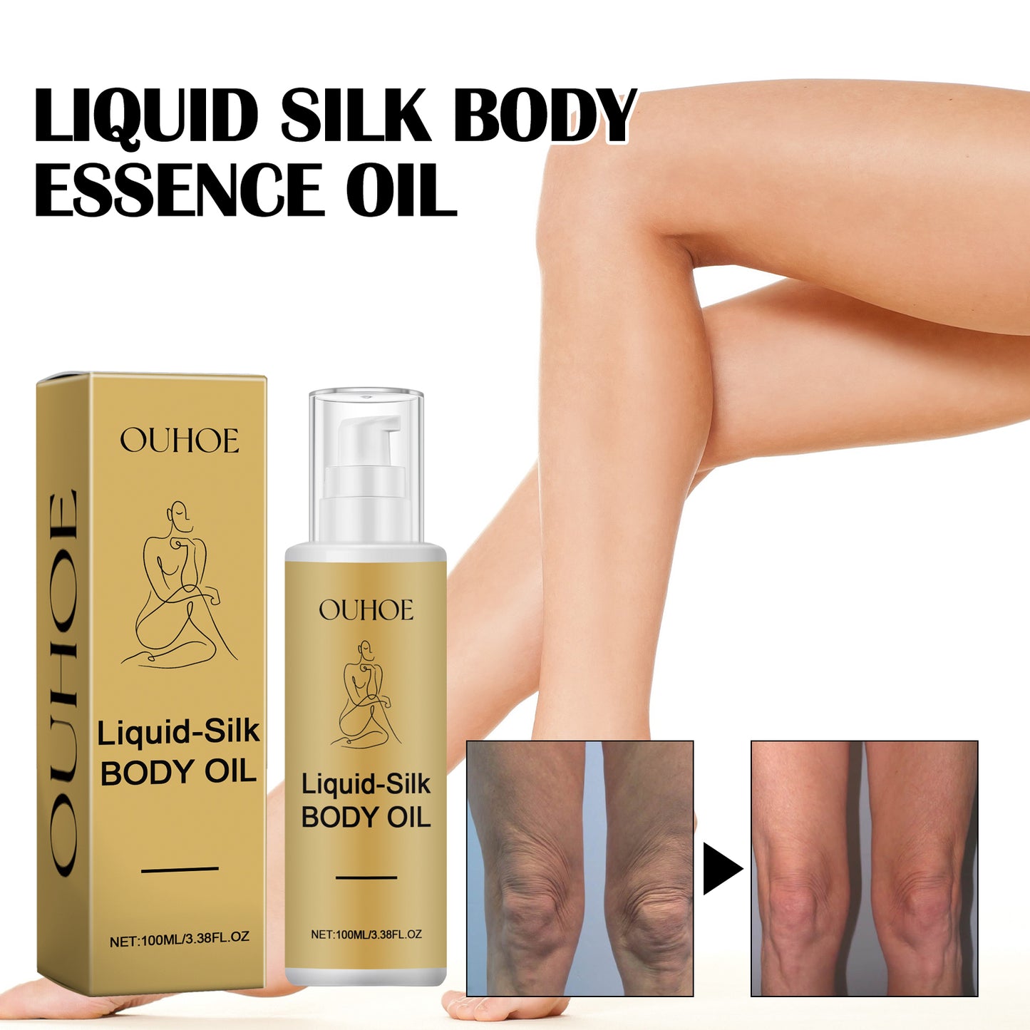 Liquid Silk Body Essence Oil - Hydrating & Anti-Aging Skin Firming Treatment
