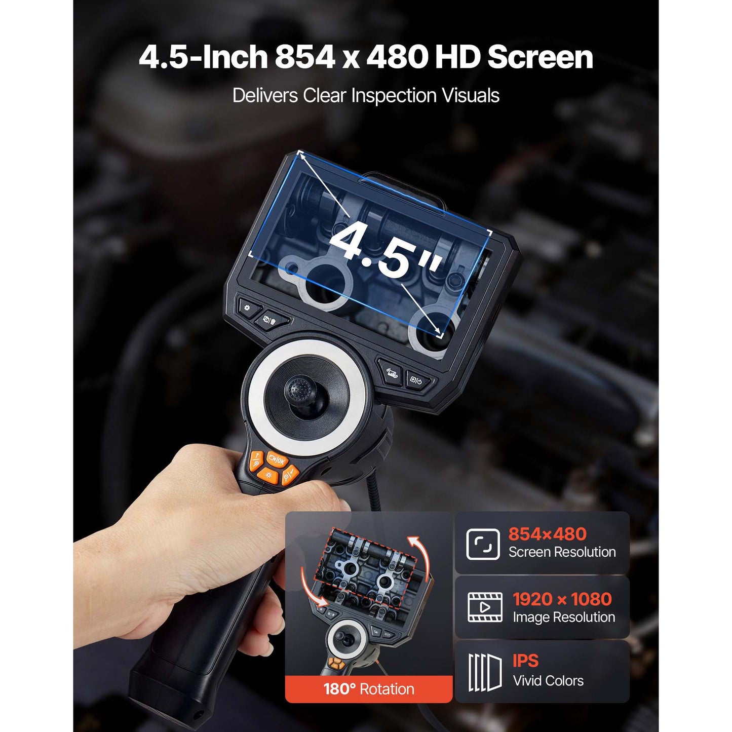 Flexible Endoscope Inspection Camera 1080P HD Borescope for Wall & Automotive Inspection