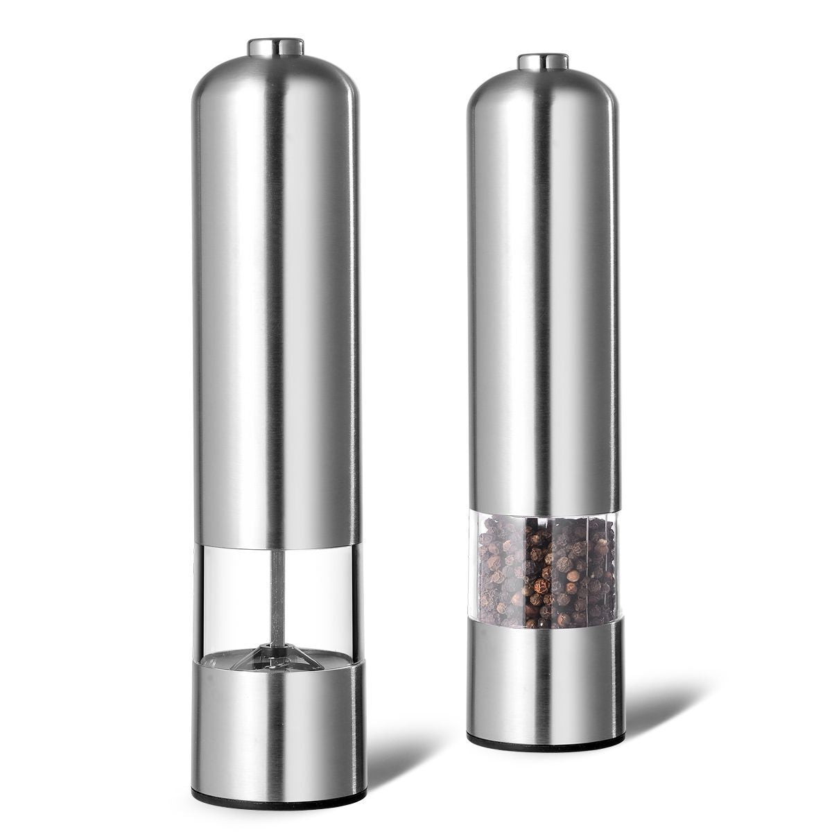 Electric Pepper Grinder Stainless Steel Adjustable Coarse Salt & Spice Mill