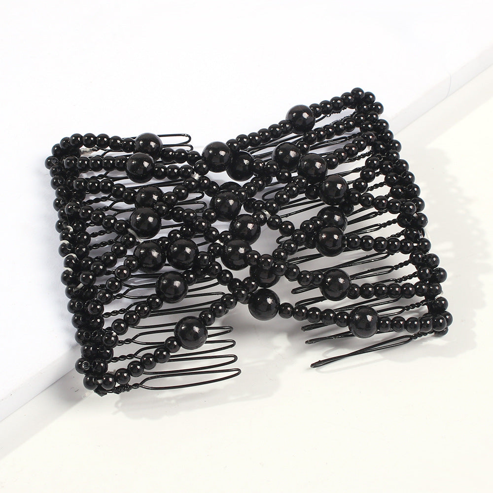 Geometric Pearl Hair Comb - Alloy Hairpin