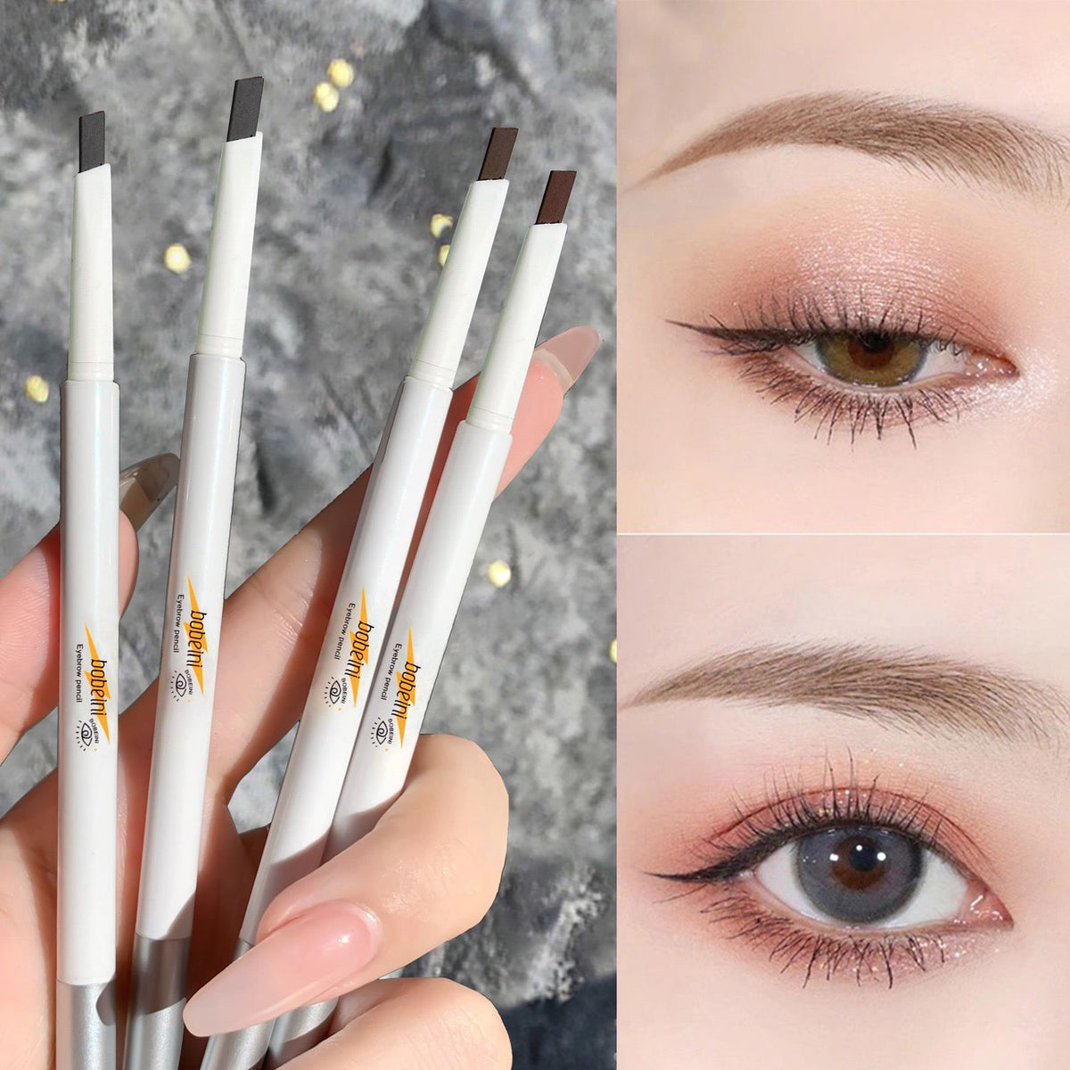 Waterproof Double-Headed Eyebrow Pencil - Sweat-Proof, Durable Makeup Tool