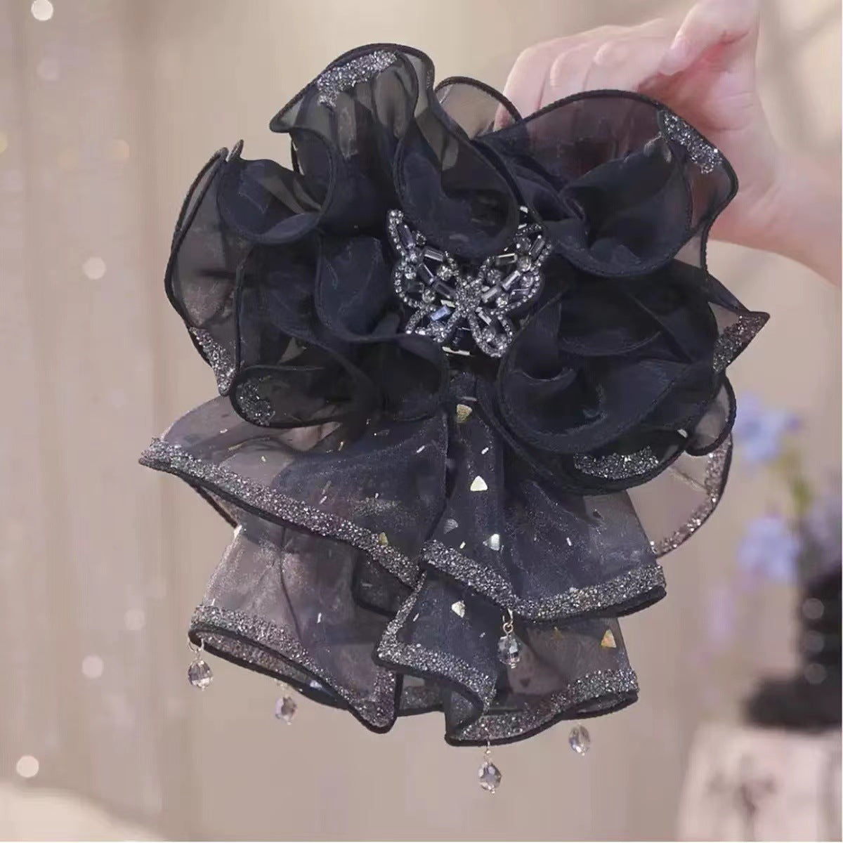 Fluffy Bow Hair Clip - Multiple Colors