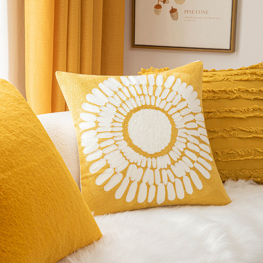 Solid Color Pillow Cover Set 45x45cm Cotton Linen Decorative Cushion Cases