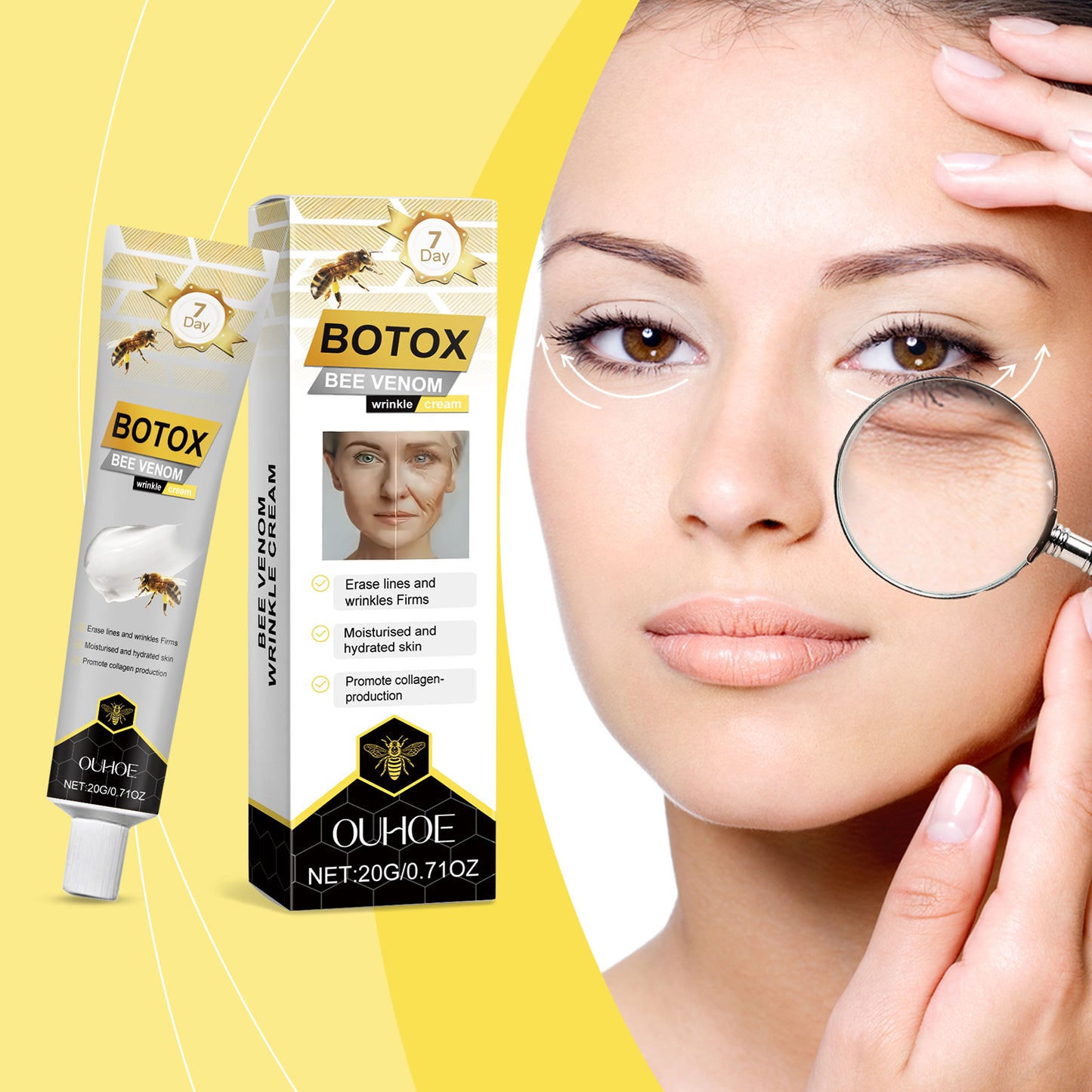 Bee Venom Firming Face Cream - Anti-Aging Moisturizer for Skin Elasticity