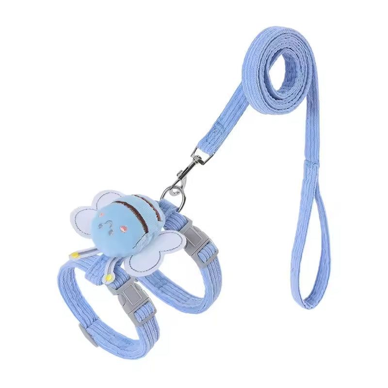 Adjustable Cat and Small Dog Harness Vest with Wing Decoration - Strap Set