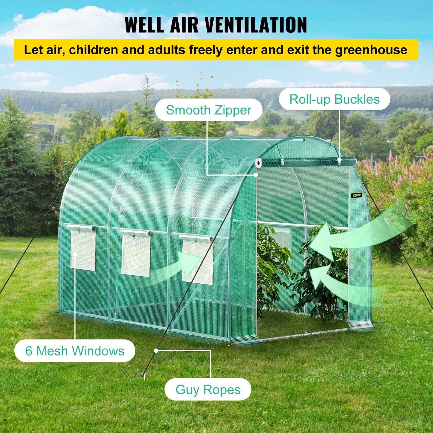 Walk-In Tunnel Greenhouse 9.8x6.6ft Portable Plant Hot House with Galvanized Steel Frame
