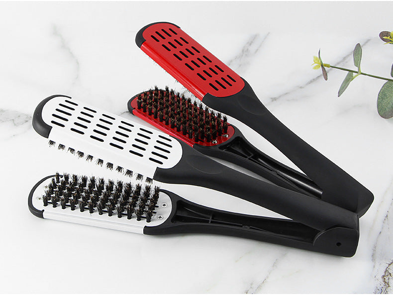 Hairdressing Clamp Comb for Hair Styling - V-Shaped Bristle Comb in Multiple Colors