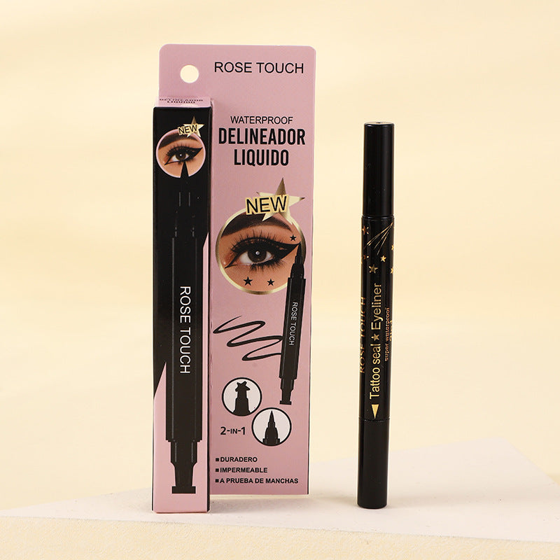 Waterproof Quick-Drying Double-Headed Eyeliner Set - Black