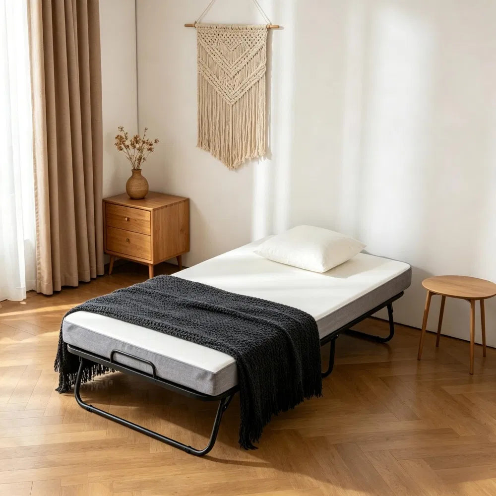 Portable Folding Bed with High-Density Foam Mattress