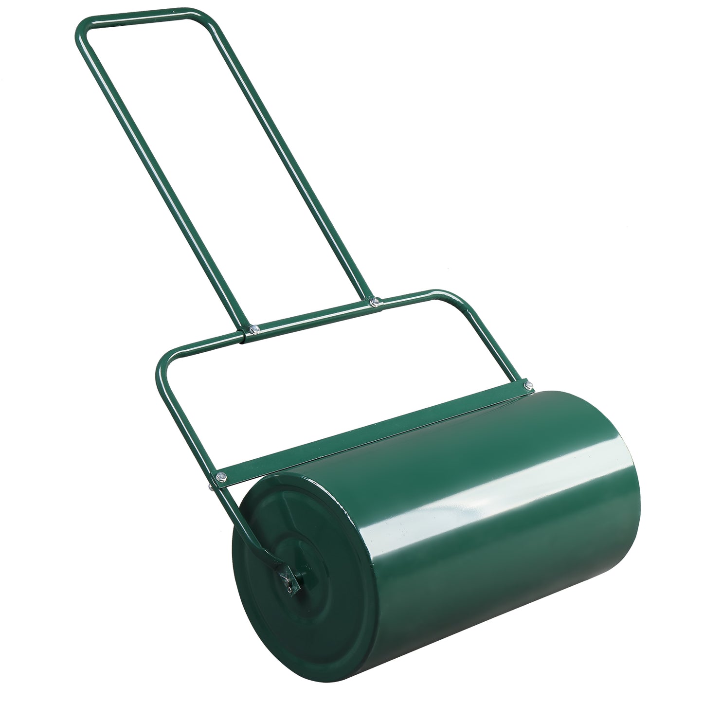 24 Inch Green Lawn Roller for Garden, Steel Drum with Water Fill Capacity