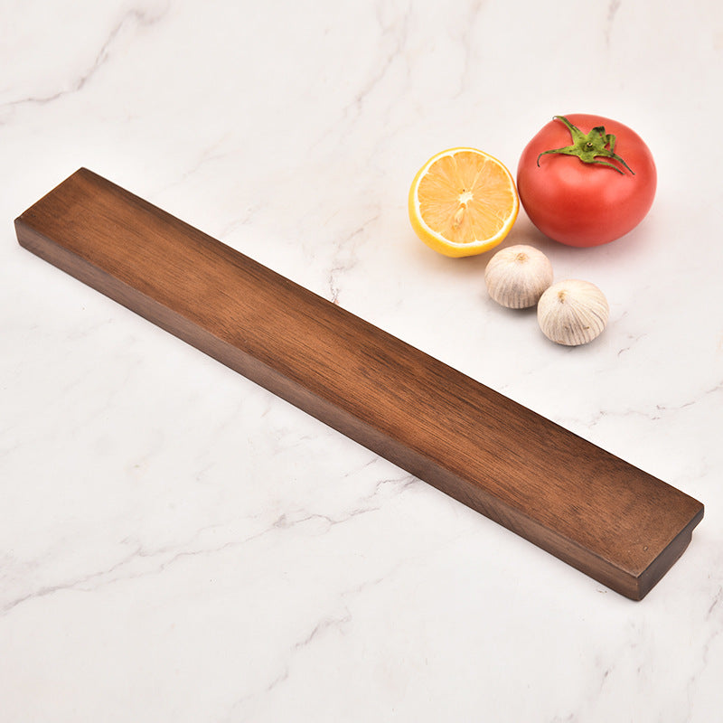 Wooden Magnetic Knife Holder Wall Mount No Drilling Needed Retro Style Kitchen Storage