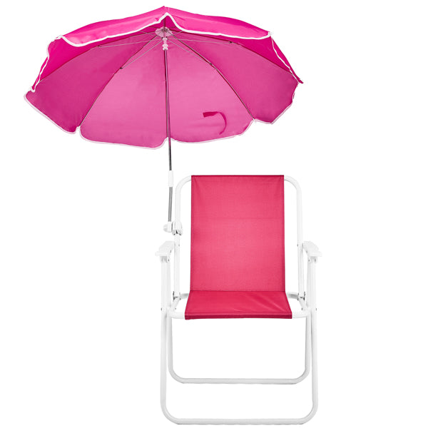 Folding Beach Chair with Umbrella - Lightweight, Portable, 265lbs Capacity