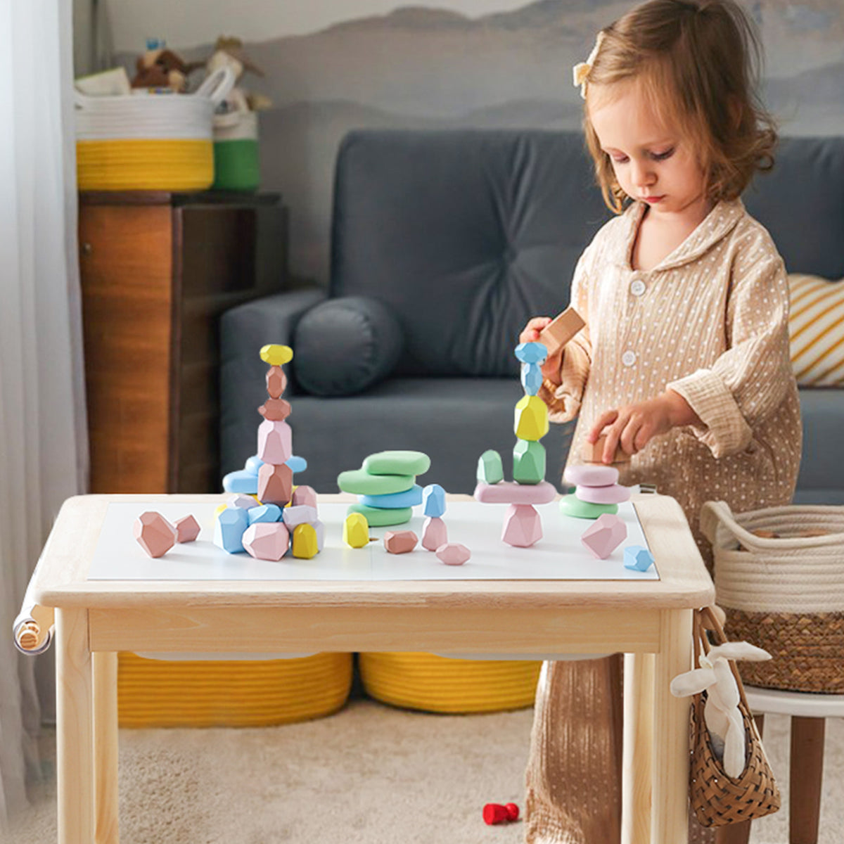 Solid Wood Children's Sensory Play Table - Pine Kids Activity Table