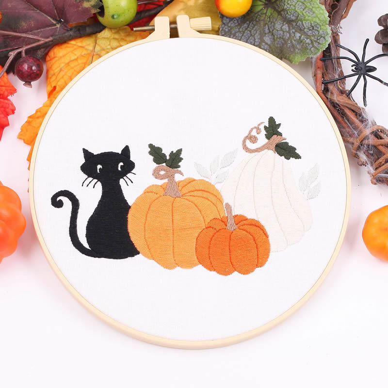 Embroidery DIY Kit for Halloween Home Decor - Beginner Material Set with Frame