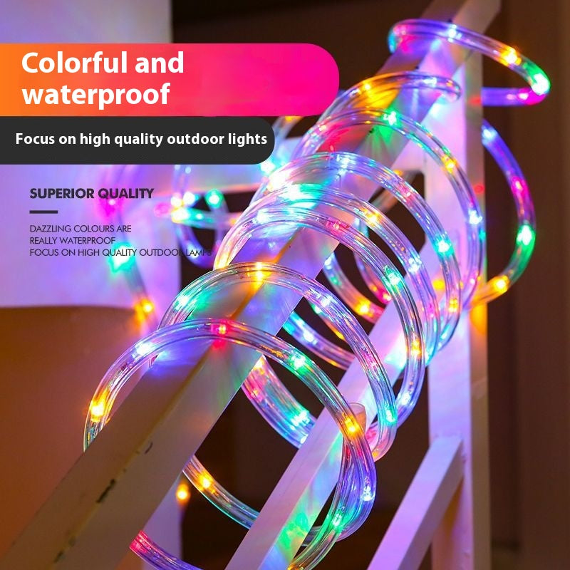 Solar Tube LED Outdoor Light Strip Waterproof Garden Decor 7M