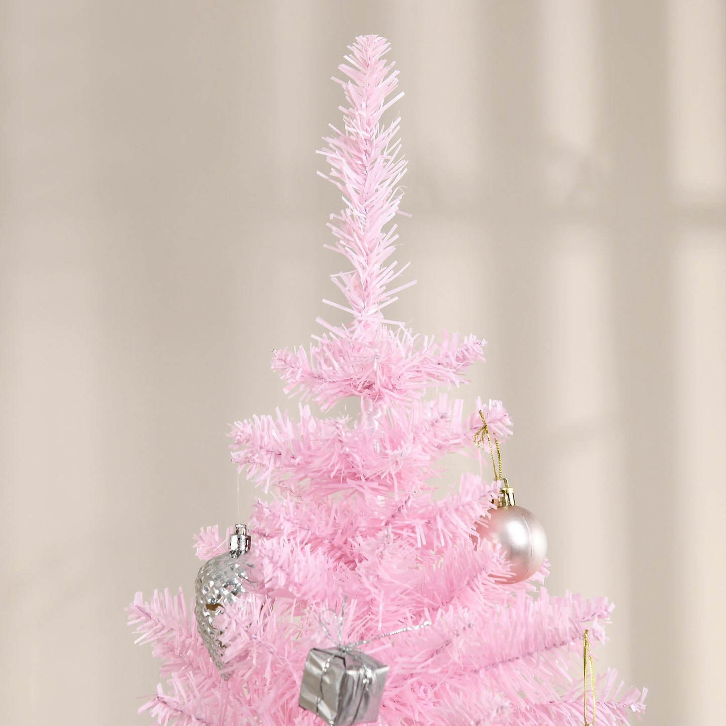 6ft Slim Pink Artificial Christmas Tree with 390 Branch Tips