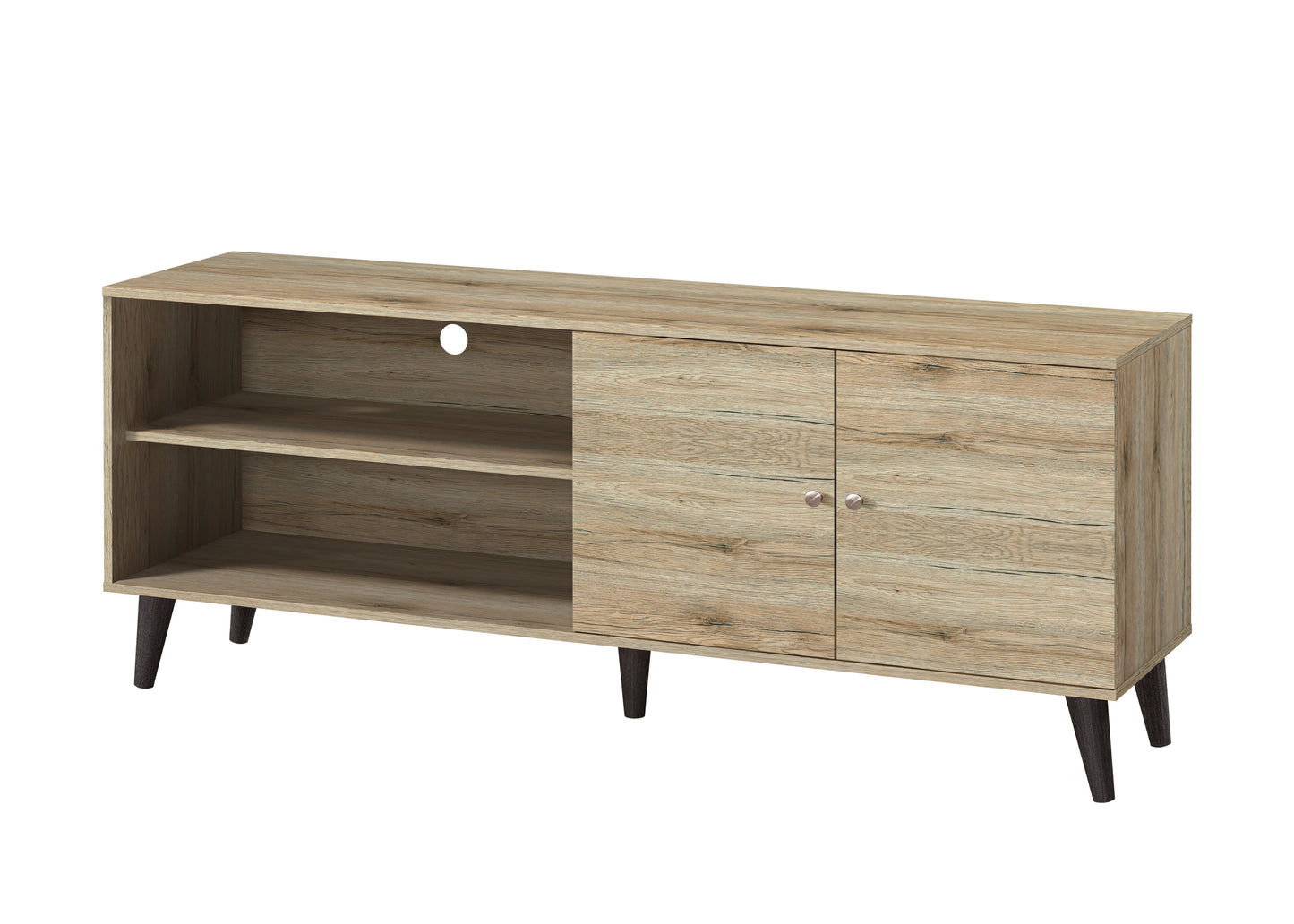 Amidon TV Stand For TVs Up To 63 , With 2 Storage Shelves& 1 Cabinet,