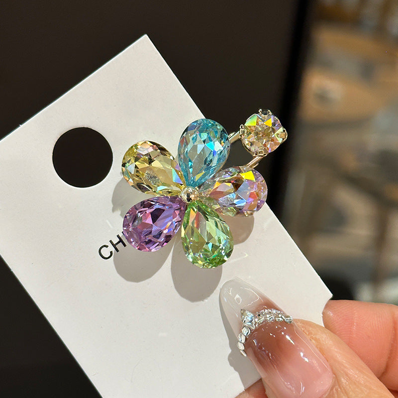 Elegant Crystal Flower Hair Clips - Side Barrettes for Women
