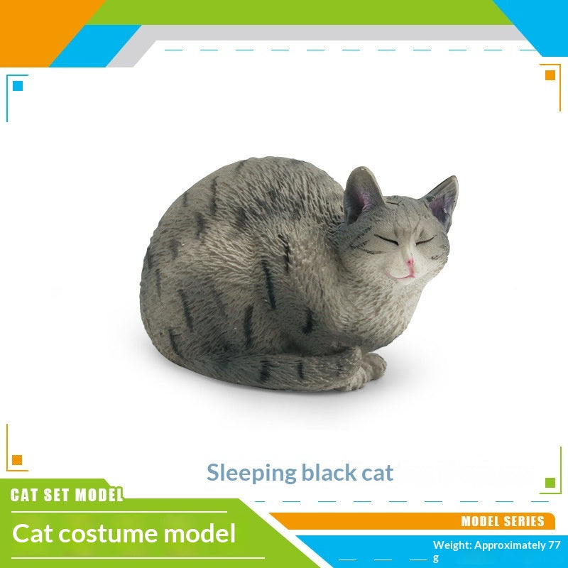 Children's Animal Model Figurines Set - Educational PVC Cat Figures for Kids & Decor