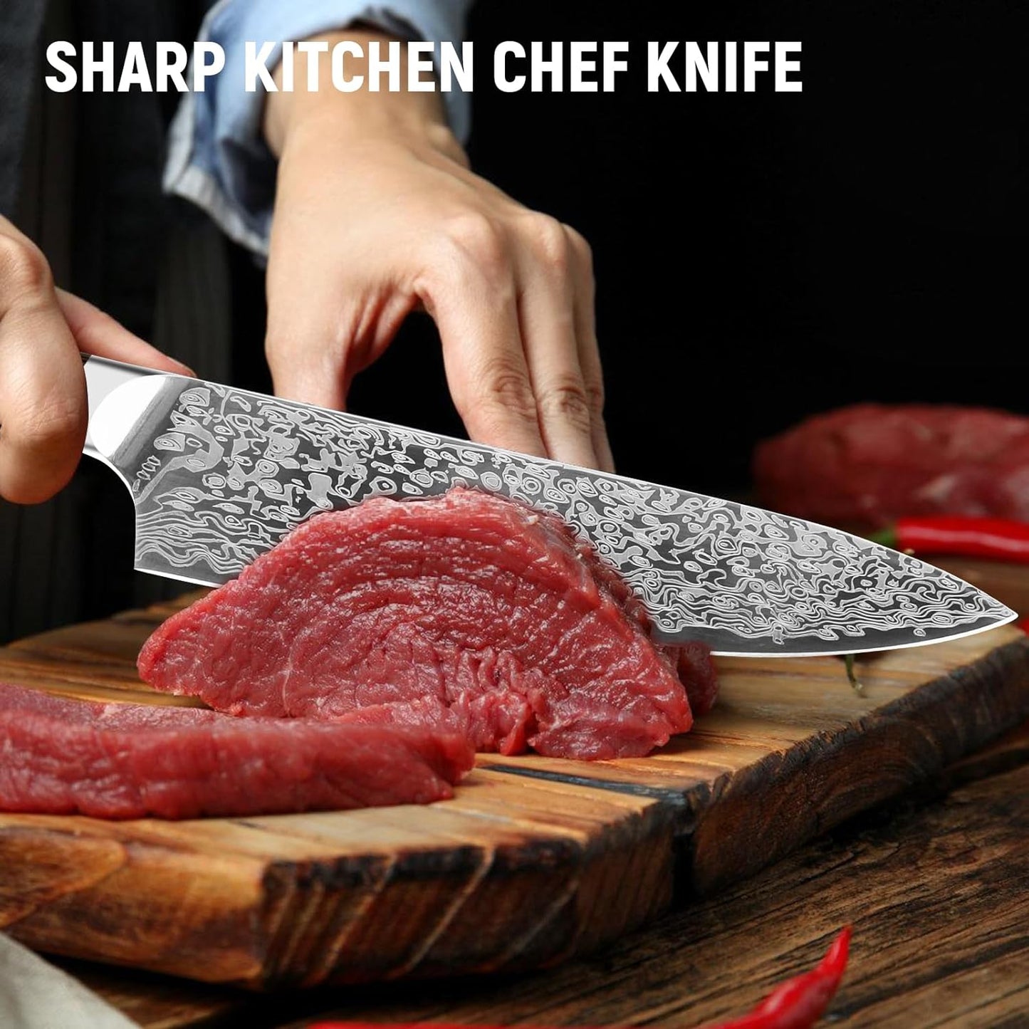7.8 Inch Japanese Vanadium Steel Chef Knife with Rosewood Handle
