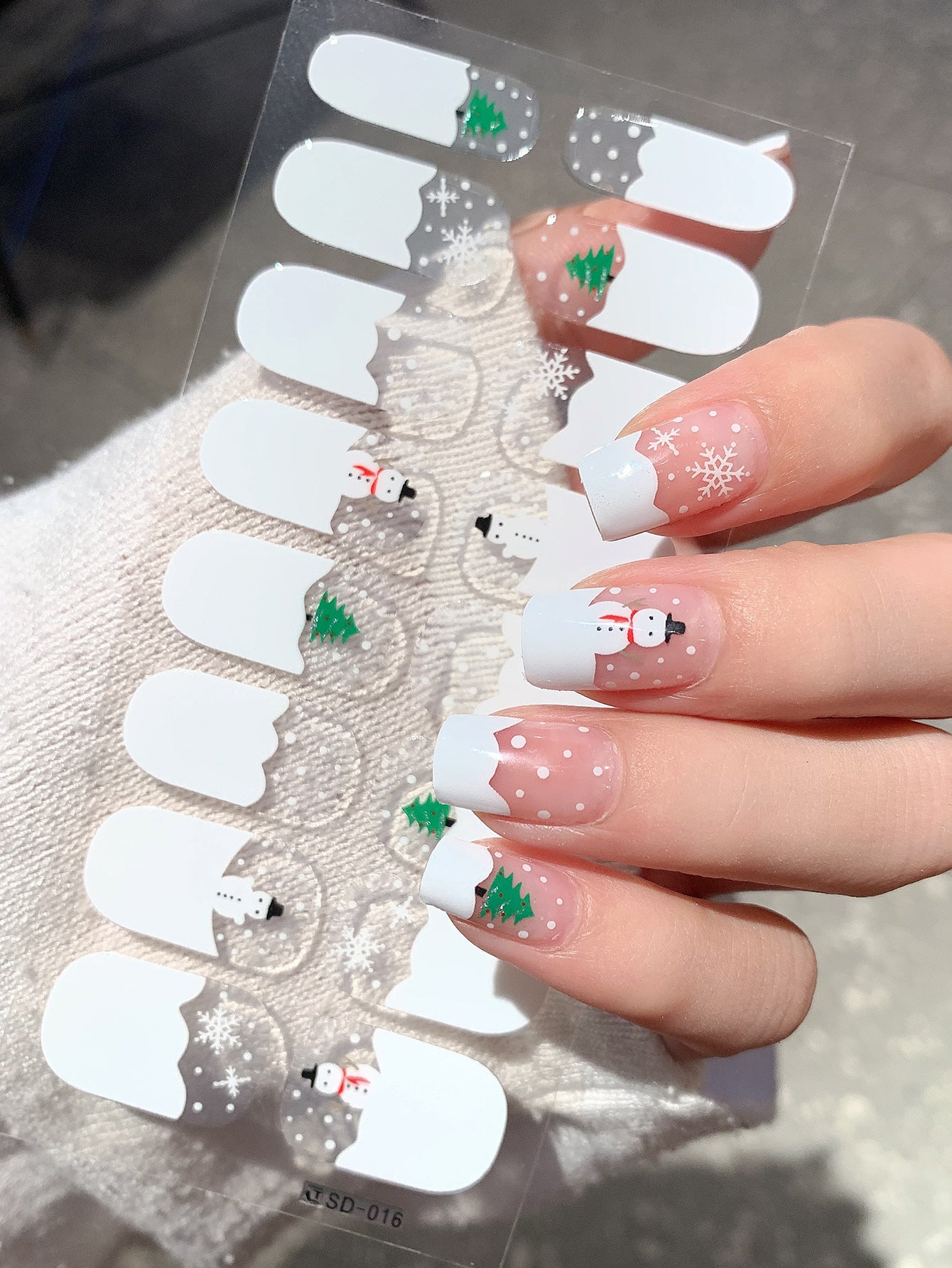 Christmas Nail Stickers Set - Holiday Checkerboard Star Candy Designs for Manicure