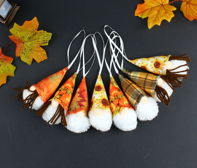 Autumn Plush Pendant Set - Faceless Elderly Harvest Festival Decor