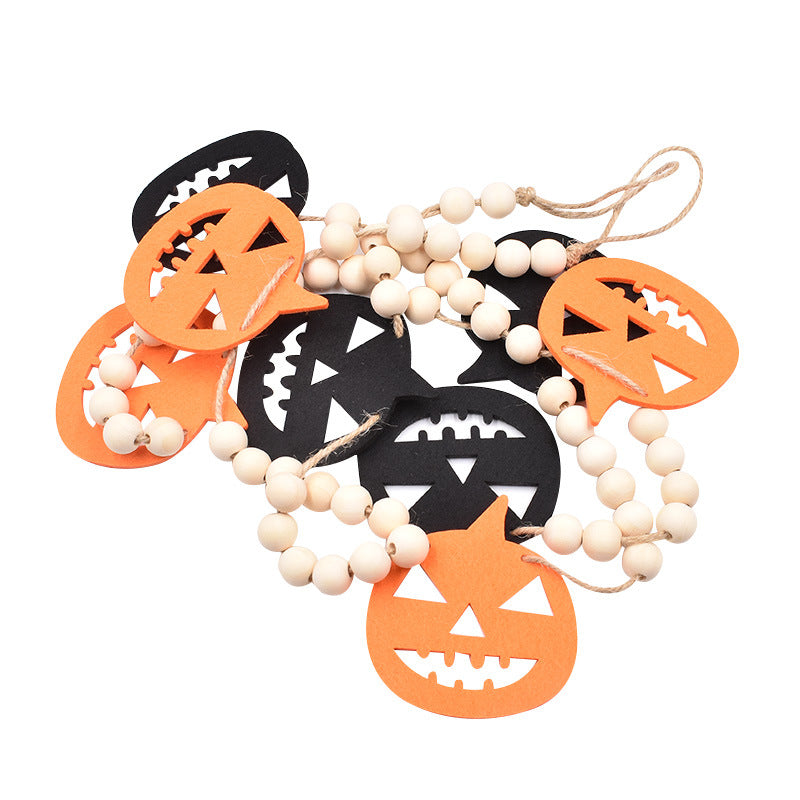Halloween Wooden Bead Rope Wall Decoration Festival Pendant