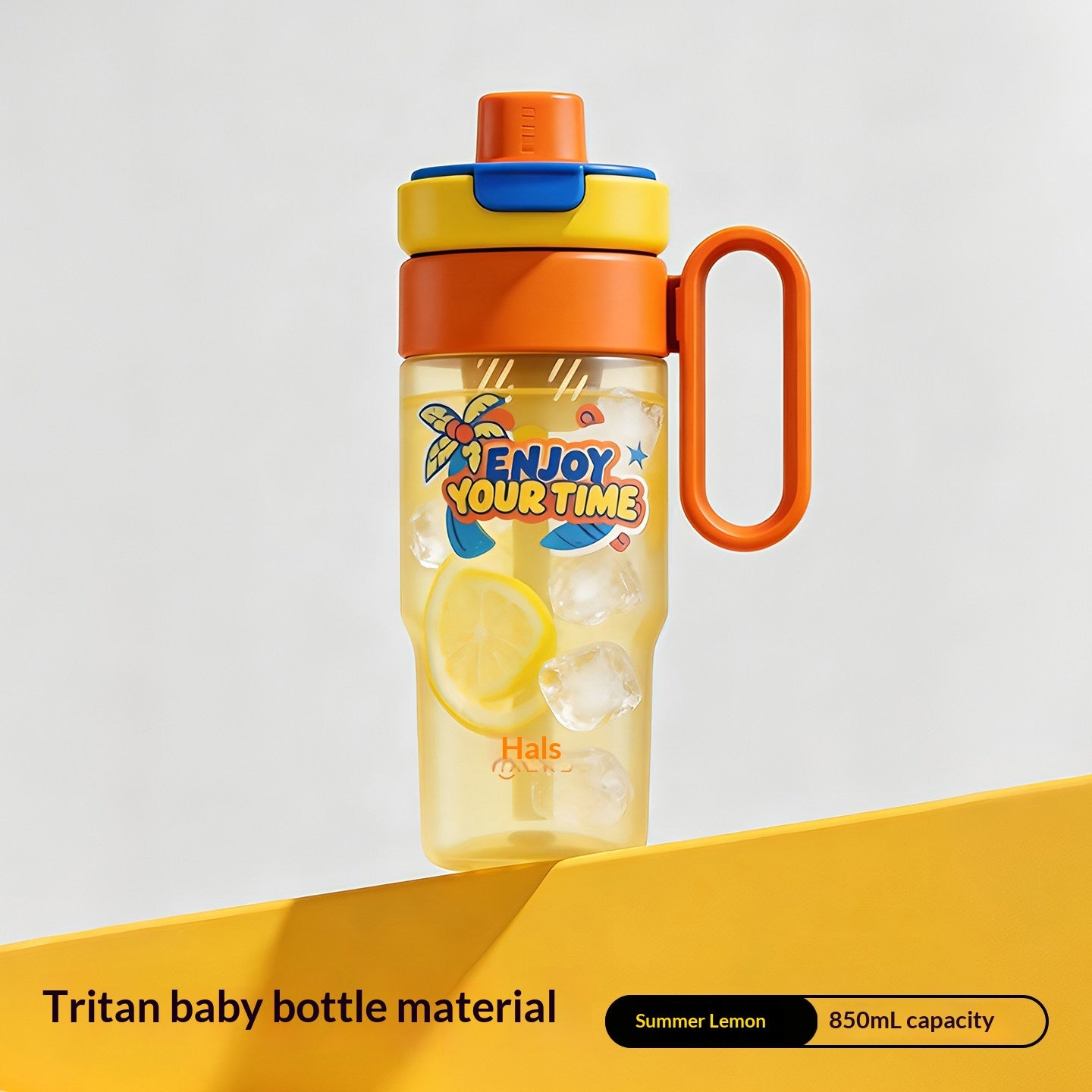 Large Capacity Reusable Water Bottle with Straw for Girls - 850ml