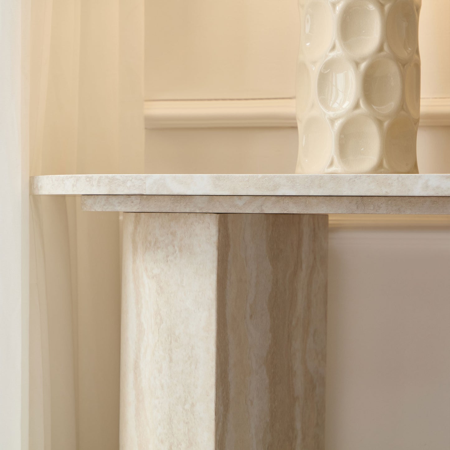 Modern Faux Marble Console Table - 55.12 Inch Entryway Table