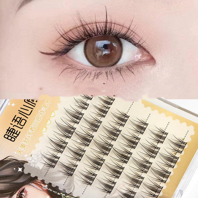 False Eyelashes Caramel Guppy 6 Rows Natural Long Style for Eye Makeup