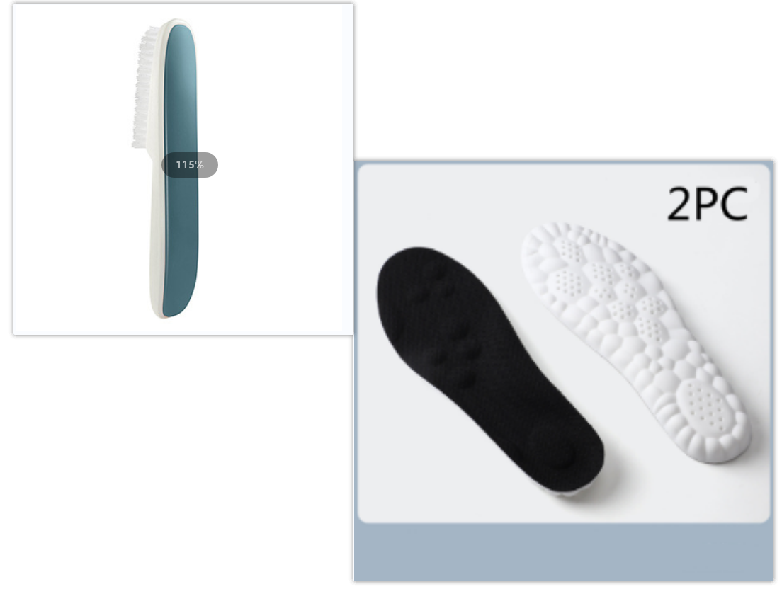 Kids Sports Shoe Brush with Removable Insoles and Multiple Colors
