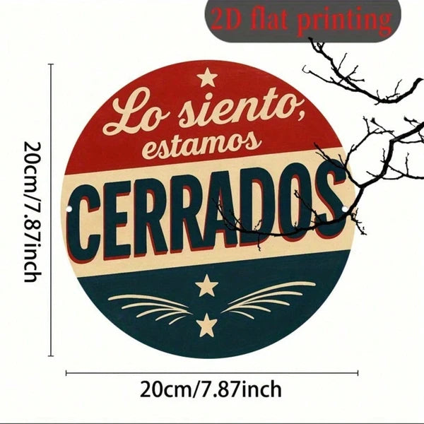 Vintage Closed Sign - 8-Inch Round Aluminum Plaque