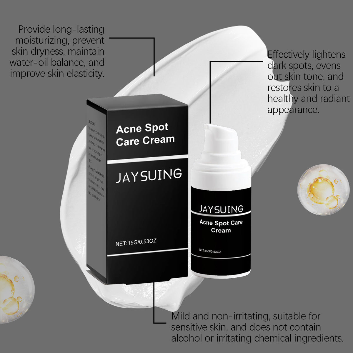Acne Face Cream with Mint Tea Tree Aloe 15g Hydrating Skin Care