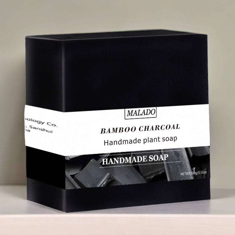Square Bamboo Charcoal Soap 100g Natural Body Cleanser