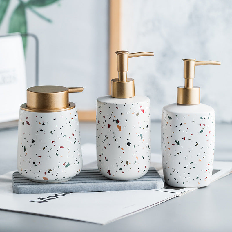Ceramic Bathroom Hand Sanitizer Dispenser Bottle - Nordic Style
