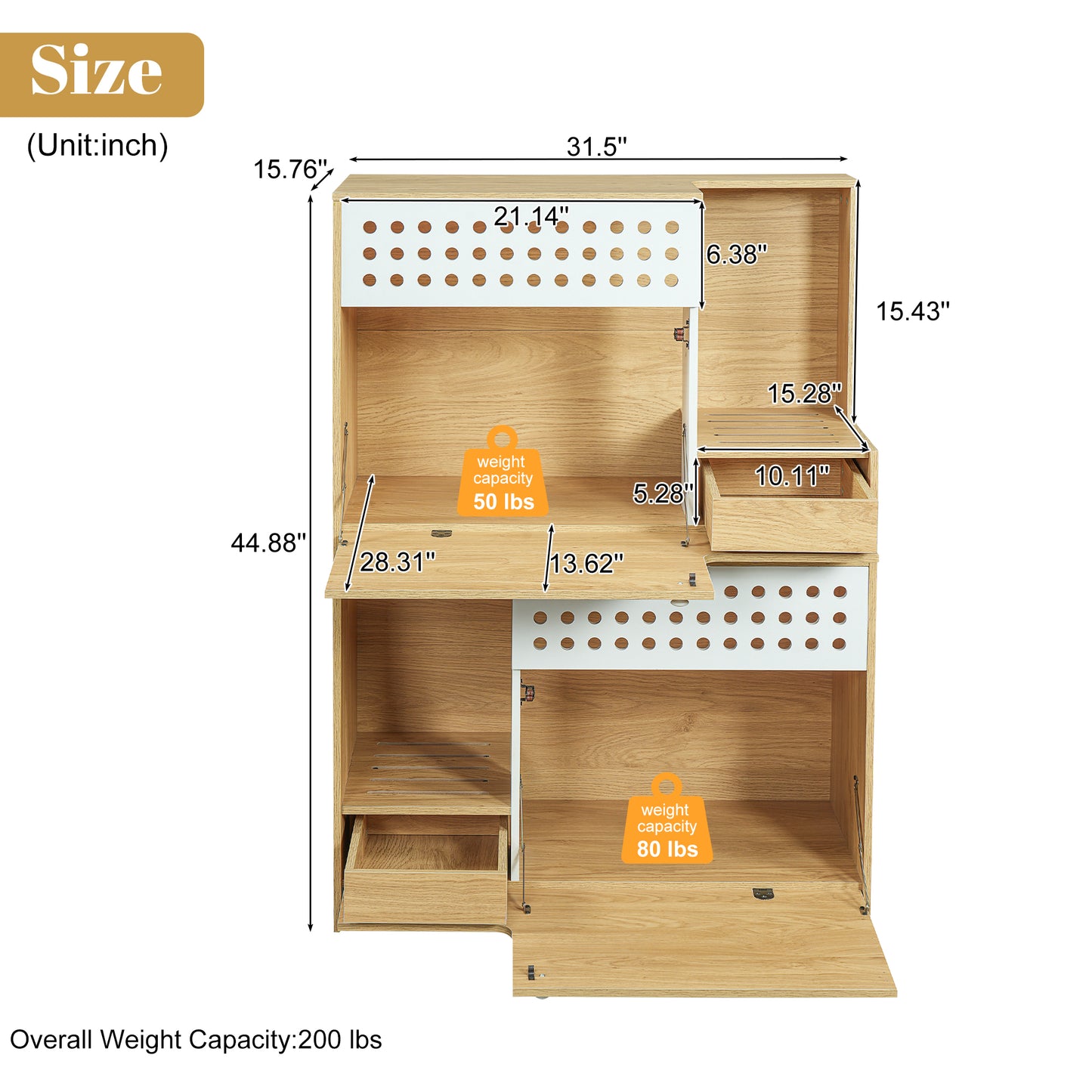 2-Piece Modern 2 IN 1 Cat Furniture Set, Litter Box Enclosure Side