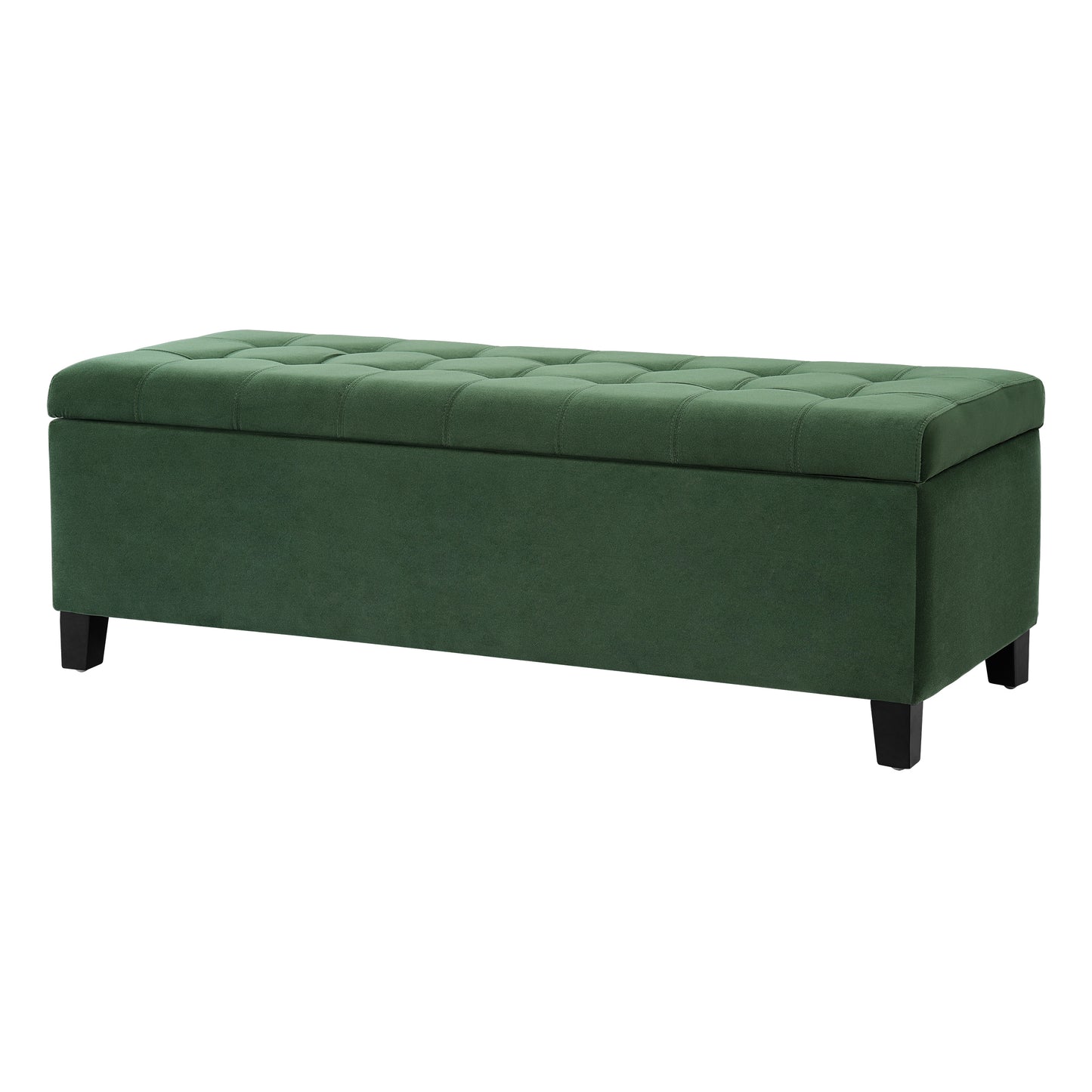 Upholstered Storage Ottoman Bench - Retro Green, 300lbs Capacity