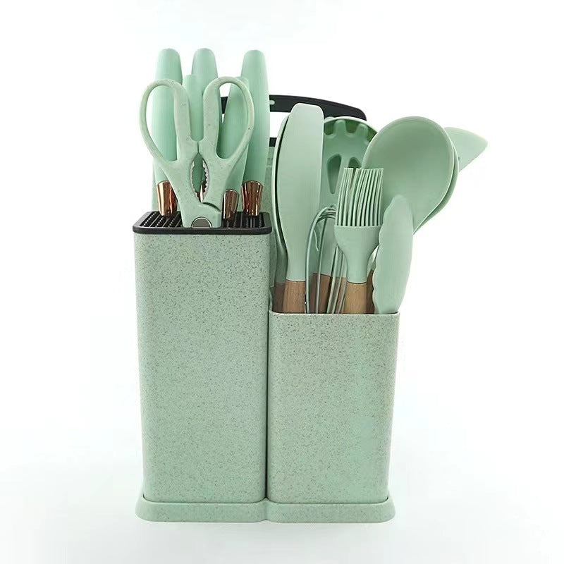 Silicone Kitchenware Set 19 Pieces Food Storage & Cooking Tools - Multiple Colors