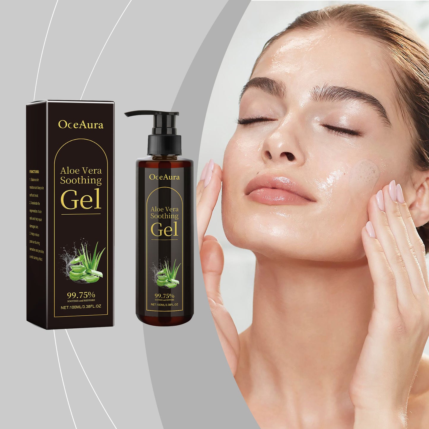 Aloe Vera Leaf Soothing Gel - 100ml Hydrating & Brightening Skin Care