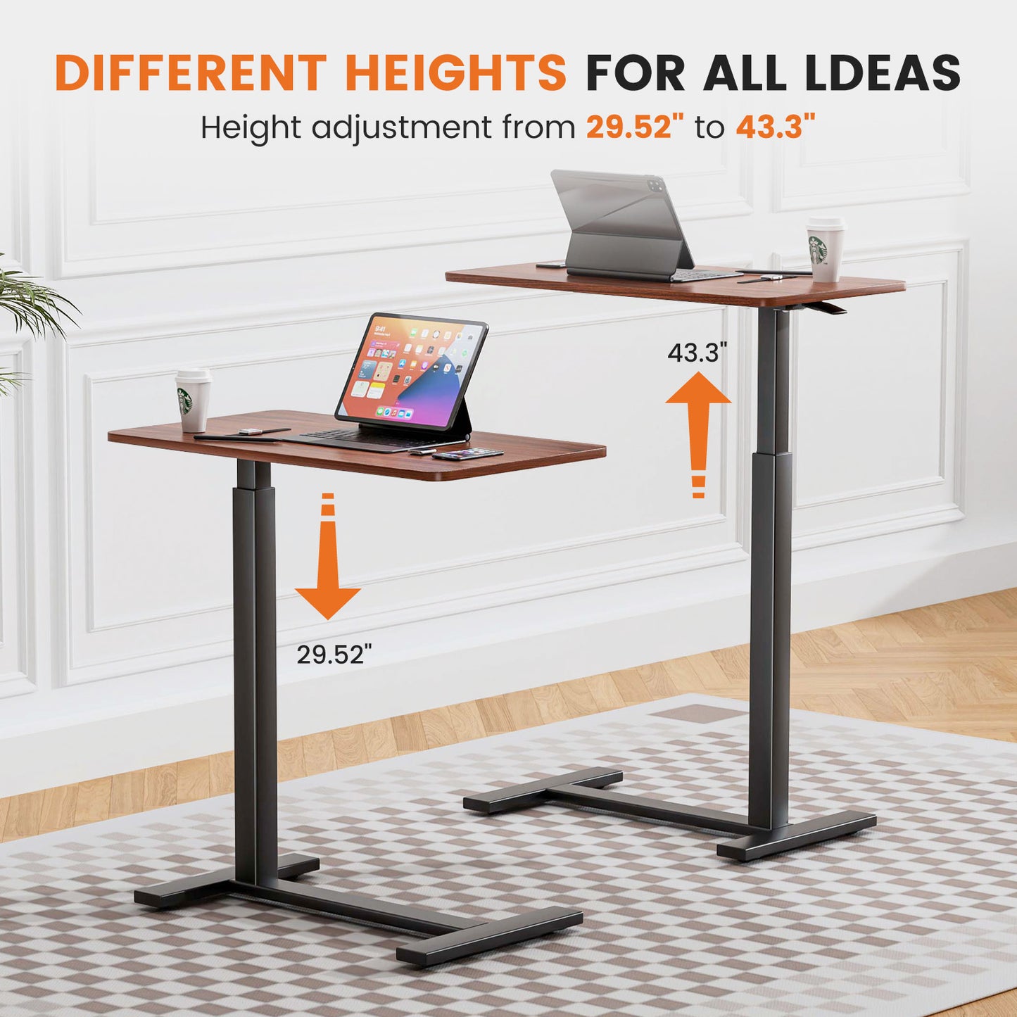 Adjustable Mobile Bed Table - Portable Computer Desk